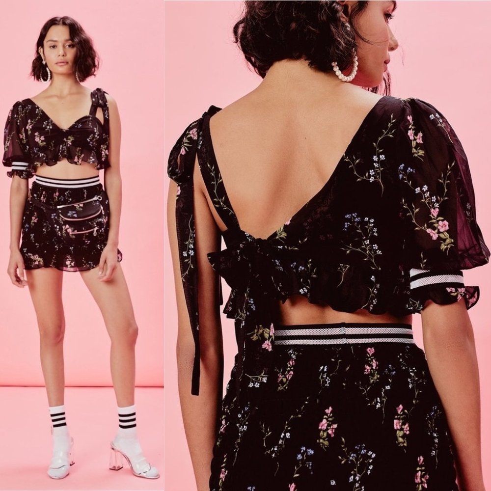For Love & Lemons Odette Crop Top M